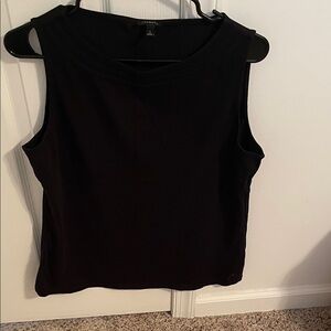 Talbots cotton tank with neck detailing